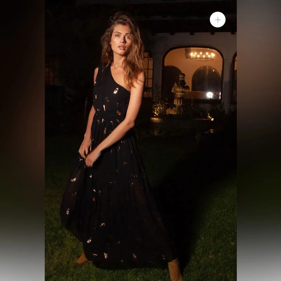 ! Hale Bob Hollynn Asymmetrical Solid Maxi sz L - Picture 4 of 10